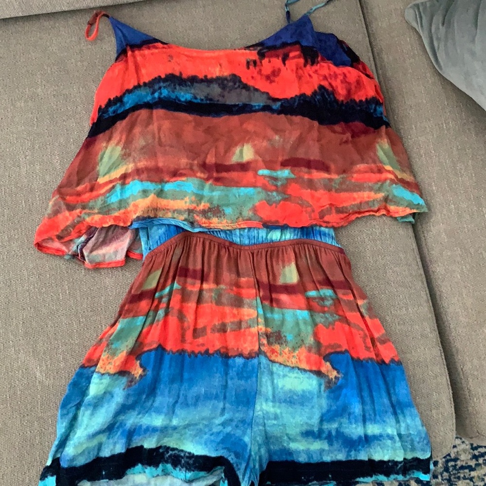 Cute multicolored romper from scoop NYC